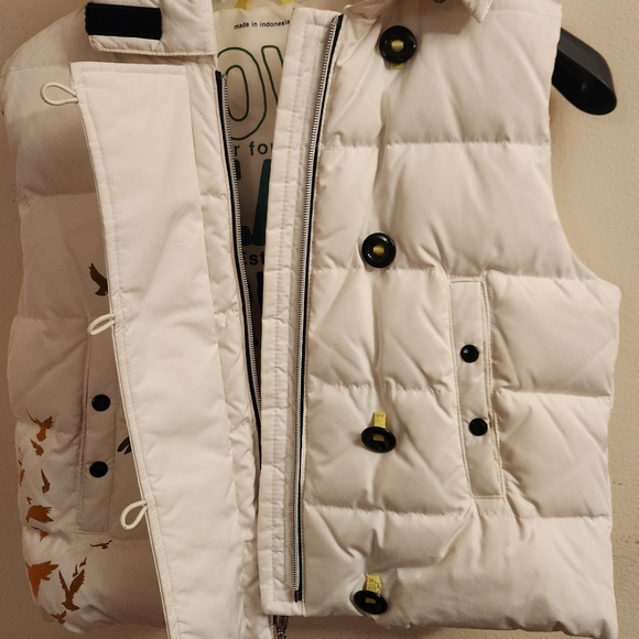 Cropped Gap White Vest Puffer with Hood Size M - Picture 4 of 10